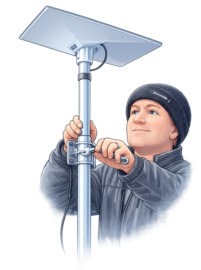 Kevin installing Starlink 